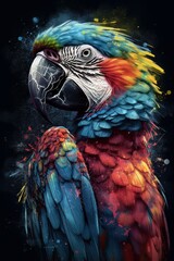 Colorful macaw. Generative AI