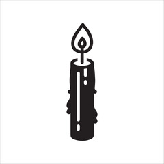Wax Candle vector icon. Candle flat sign design. Candle with flame symbol pictogram illustration. UX UI icon