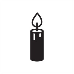Wax Candle vector icon. Candle flat sign design. Candle with flame symbol pictogram illustration. UX UI icon