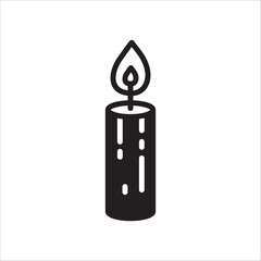 Wax Candle vector icon. Candle flat sign design. Candle with flame symbol pictogram illustration. UX UI icon