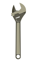 The tool is a wrench on a transparent background. Flat style. 