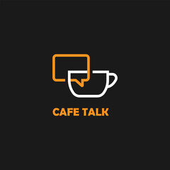 Chat and mug coffee icon with line style
