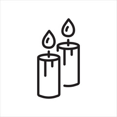 Wax Candle vector icon. Candle flat sign design. Candle with flame symbol pictogram illustration. UX UI icon