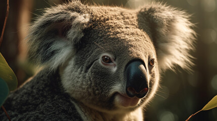 koala on the background of australian nature, animals of australia. ai generative