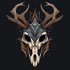 Shamans Skull Mask Vector Logo