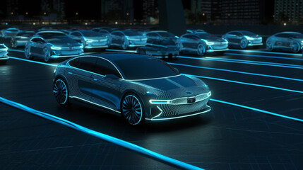 Obraz na płótnie Canvas Autonomous Driving technology concept. Generative AI