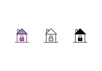 Home Security icon vector stock.