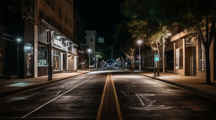 Naklejka na ściany i meble City streets at night - Generative art