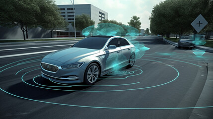 Autonomous Driving technology concept.