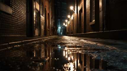 Fototapeta premium City streets at night - Generative art