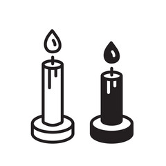 Wax Candle vector icon. Candle flat sign design. Candle with flame symbol pictogram illustration. UX UI icon