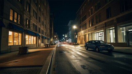 Naklejka na ściany i meble City streets at night - Generative art