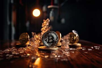 Cryptocurrency bitcoin the future coin. Generative Ai.