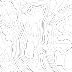 The stylized height of the topographic contour in lines and contours. Сoncept of a conditional geography scheme and the terrain path. Black stroke on white background. 1x1 size. Vector illustration.
