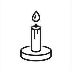 Wax Candle vector icon. Candle flat sign design. Candle with flame symbol pictogram illustration. UX UI icon