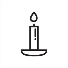 Wax Candle vector icon. Candle flat sign design. Candle with flame symbol pictogram illustration. UX UI icon