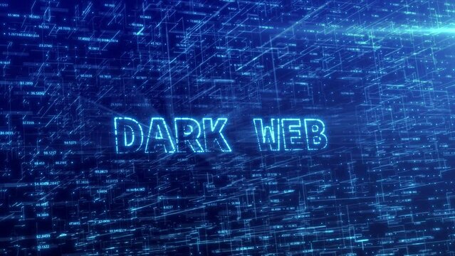 Dark Web Concept Over Blue Futuristic Technology Network with Digital Cyberspace Background