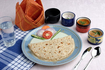 home made chapati in a plate
