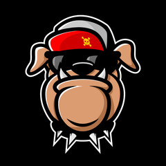 vector illustration of a cartoon bulldog head