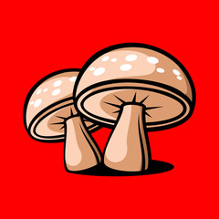 Two mushrooms vector design