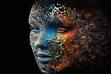 Digital art portrait of a female face