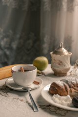 easy breakfast served on the table