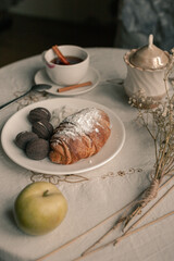 easy breakfast served on the table