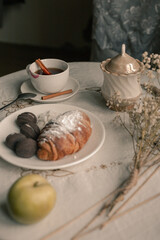 easy breakfast served on the table