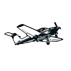 airplane black and white sketch with transparent background