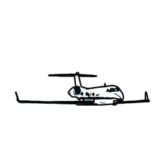 airplane black and white sketch with transparent background