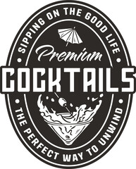 Martini vector with olives and splashes for alcohol cocktail bar or drink party. Logo design with glass of martini for bartender or barman