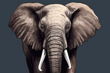 Fototapeta na wymiar an elephant's head with large tusks. Generative AI