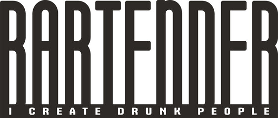 Bartending logo or design print for shop or store. Barman or bartender design for shot or cocktail bar.