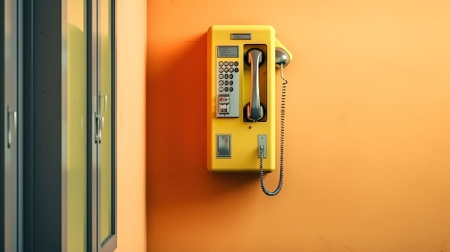 Payphone on the wall. Generative Ai
