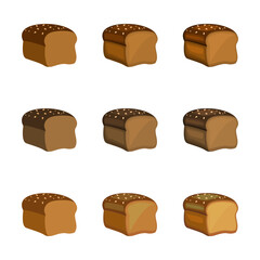 A vector drawn multigrain bread illustration with various colors and amount of details
