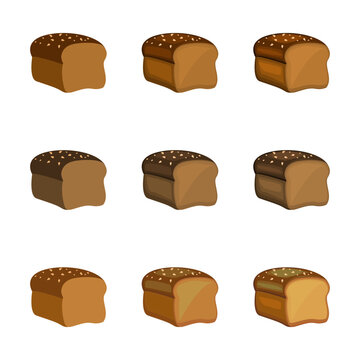 A vector drawn multigrain bread illustration with various colors and amount of details
