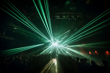 Laser Show Beams Inside Of Musical Club, Made Using Generative Ai