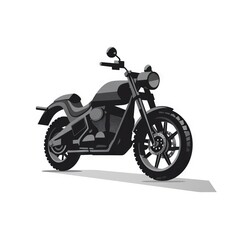 Fototapeta na wymiar a black and white photo of a motorcycle on a white background with a shadow of the motorcycle on the right side of the frame, and the motorcycle on the left side of the. generative ai