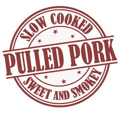 Pulled pork grunge rubber stamp