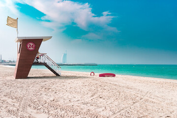 Lifeguard station on Dubai beaches, Dubai, UAE, Feb.2018 © solkafa