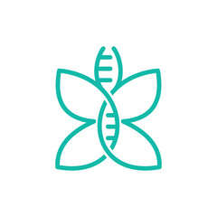 Animal butterfly wings dna line modern logo