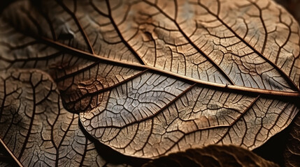 Leaves close up background. Generative Ai