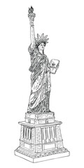 The Statue of Liberty, national attribute and symbol. Vector