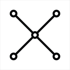 Vertex icon. Vertex connection flat sign design. Spline vector icon. Anchor point connection symbol pictogram. UX UI icon