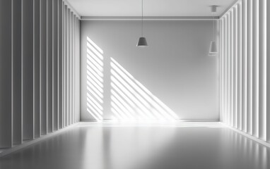 Empty white room design, generative ai
