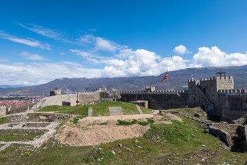 Fortress ruin in Ohrid, Macedonia in summer. A major landmark around Lake Ohrid