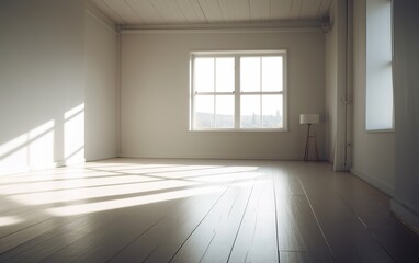 Obraz premium Empty white room design, generative ai