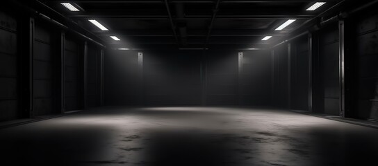 Dark empty room stage, generative ai