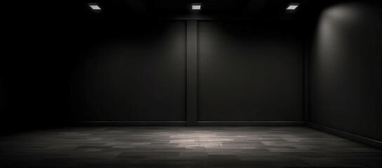 Dark empty room stage, generative ai