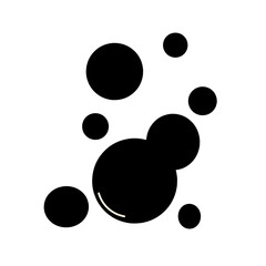 Soap bubble black icon vector isolated. Black water bubble soap collection illustration Vector Formatting